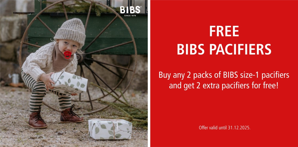 BIBS Pacifier Special Offer in December – Buy 2 and Get 2 Free