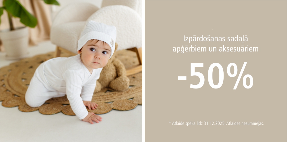 Noliktavas izpārdošana: bērnu apģērbi un aksesuāri ar -50% atlaidi. www.babycolors.lv