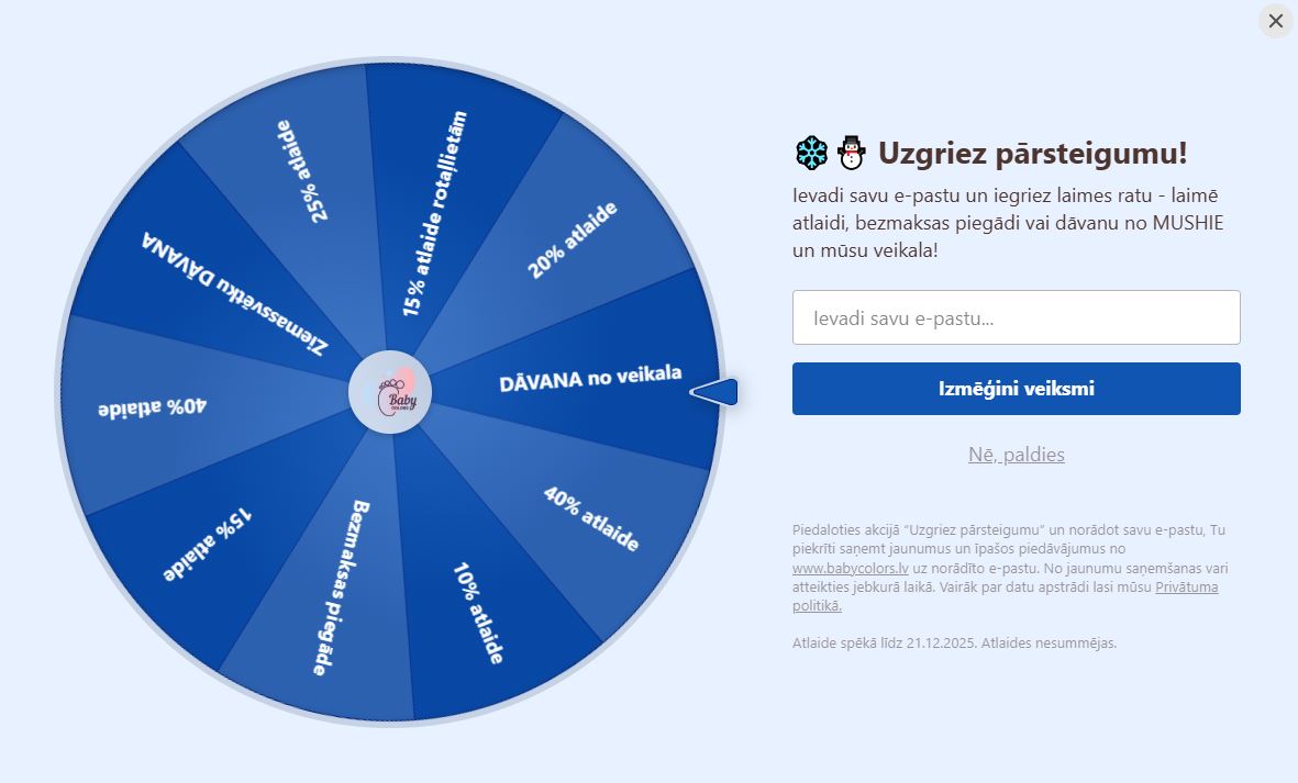 Uzgriez svētku atlaidi | Babycolors.lv Ziemassvētku laimes rats