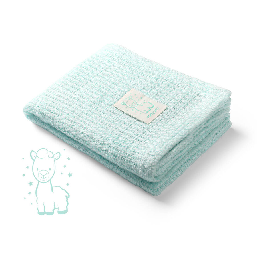 Bamboo knitted blanket, 75x100cm, mint