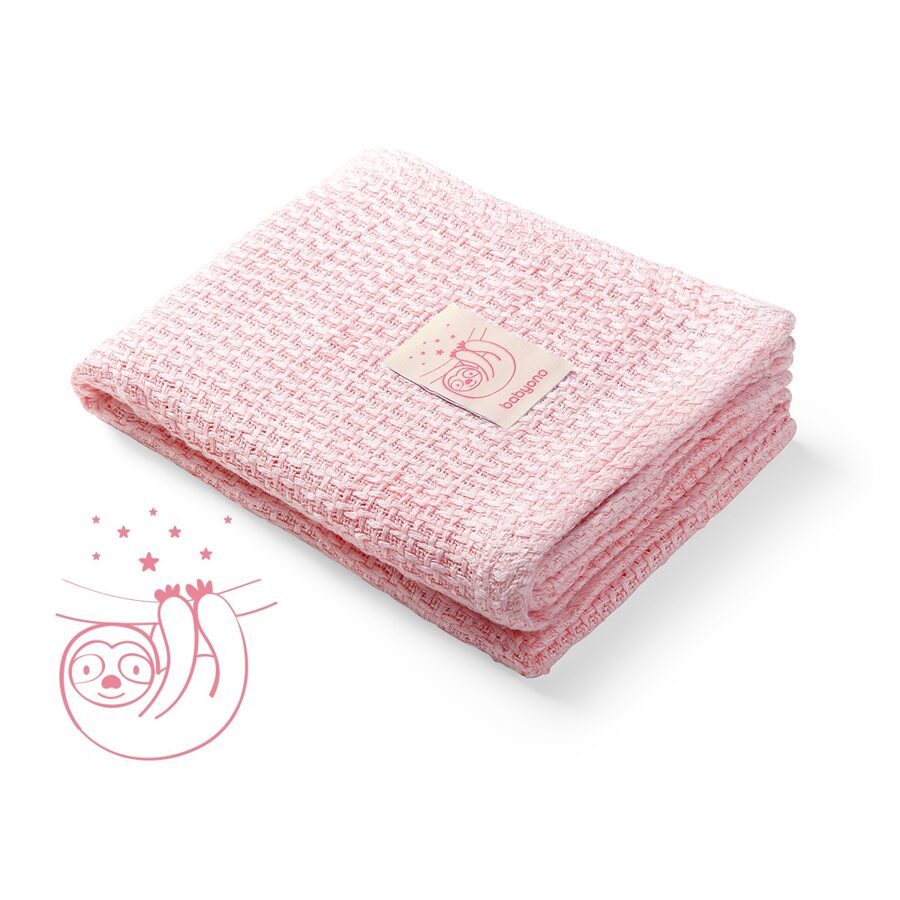 Bamboo knitted blanket, 75x100cm, pink