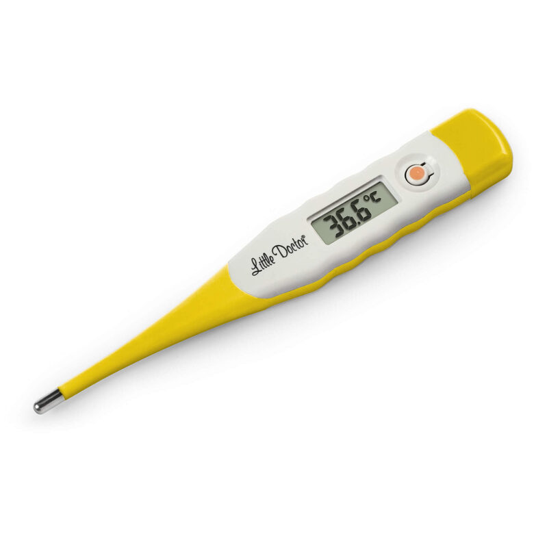 Thermometer with a flexible tip