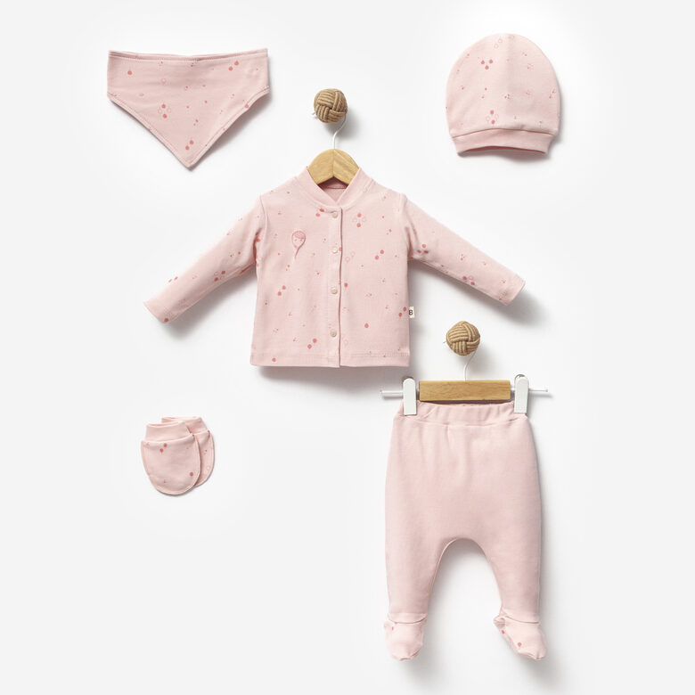 5-Piece Newborn Baby Set | Pink