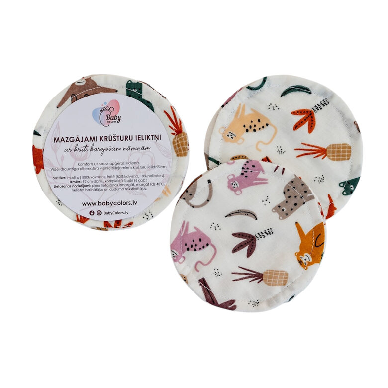 Mazgājami krūšturu ieliktņi barojošām māmiņām (12 cm, 3 pāri)