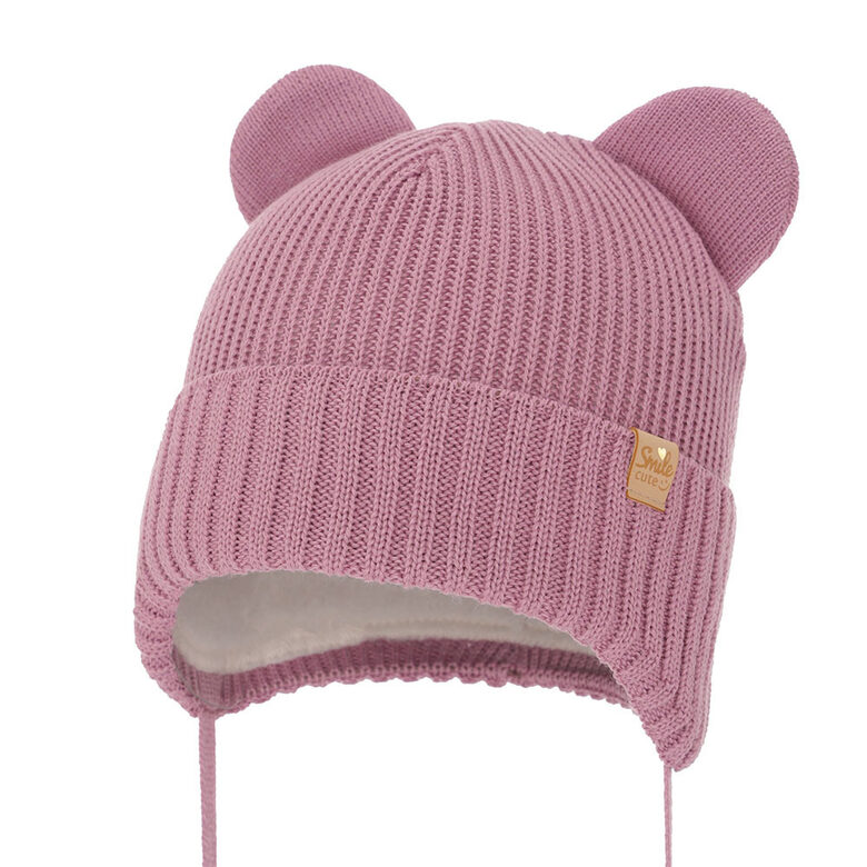 Merino wool winter hat, pink | Shedon (9-12 months, 18–24 months)