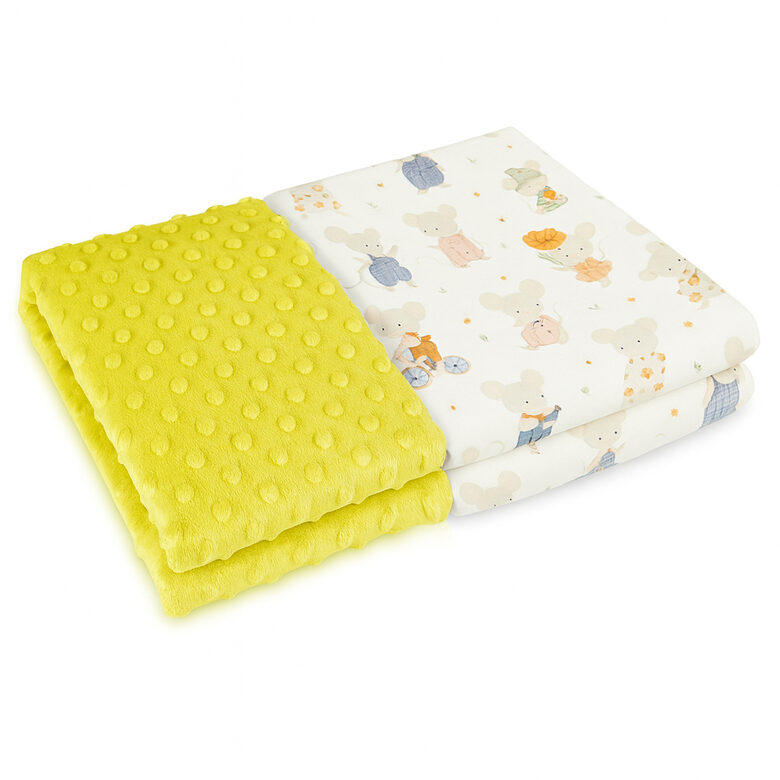 Super Soft Fleece Baby Blanket, yellow | Mice