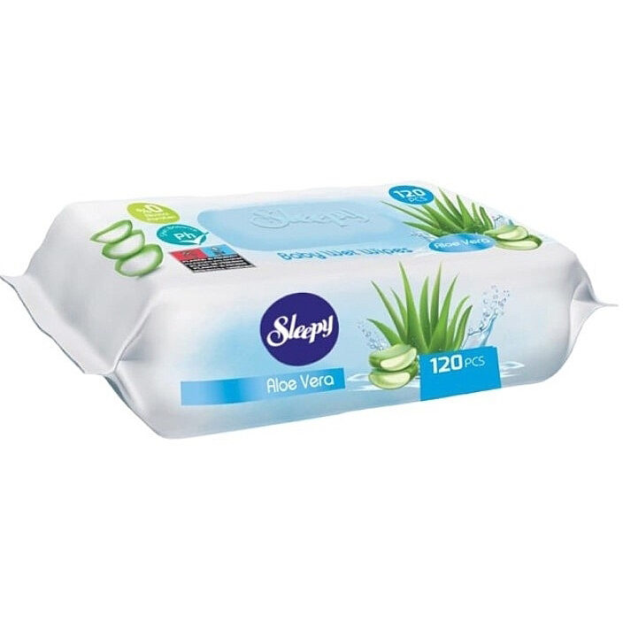 Wet Wipes Sleepy - Alo Vera, 120pcs.