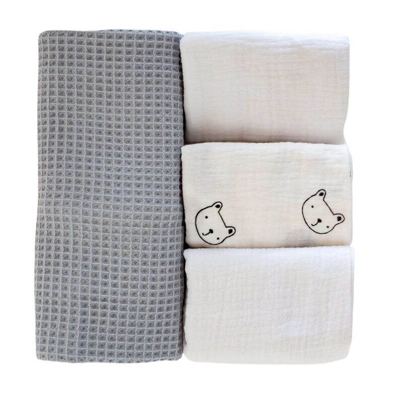 Komplekts: Muslīna autiņi un dvielītis