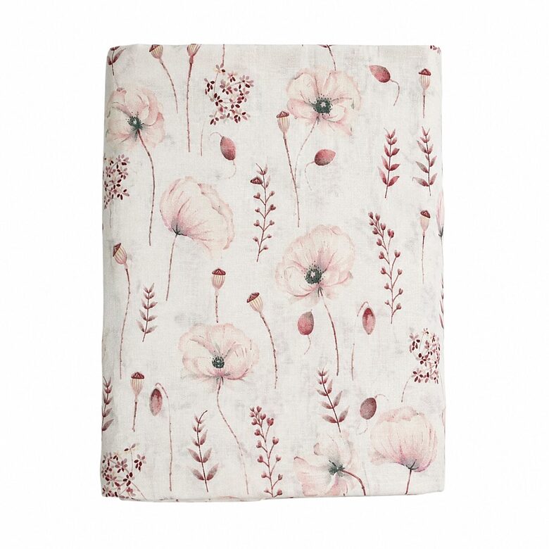 Cotton fitted sheet | Pink Poppy