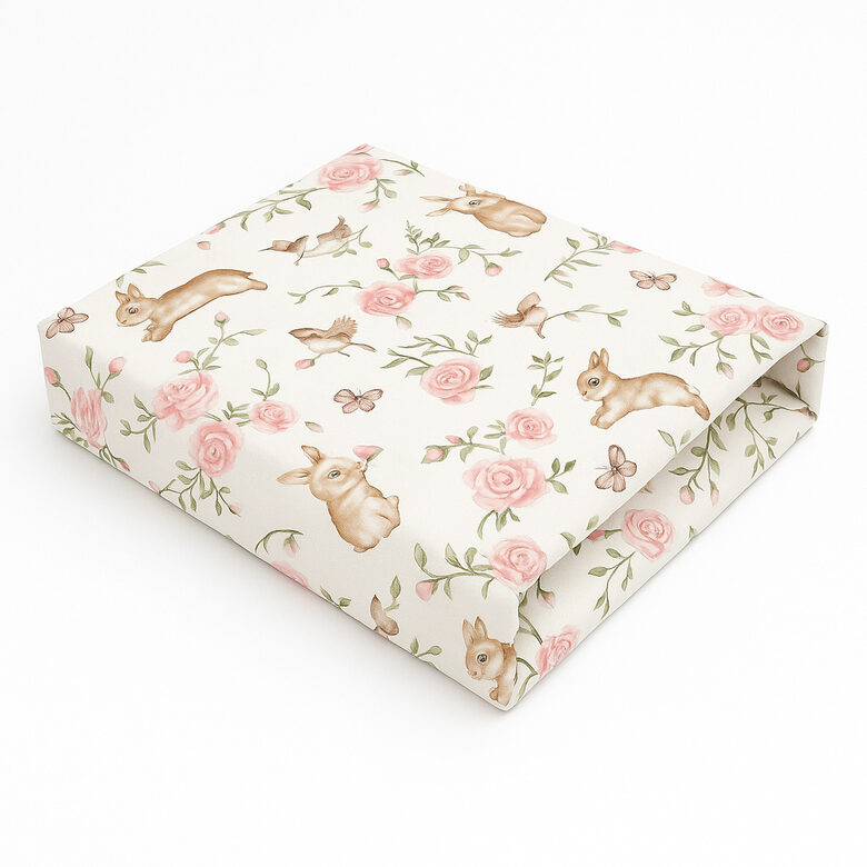 Cotton sheets with an elastic band, 120x60cm | Bunnies