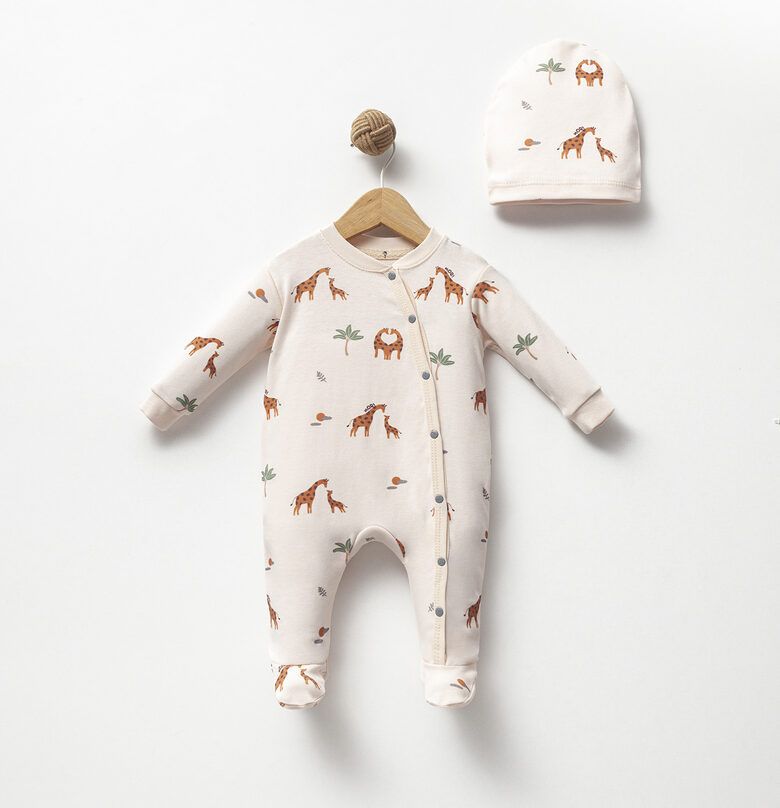 Rāpulītis + cepure | Žirafītes (Izmēri: 0-3mēn., 3-6mēn.)