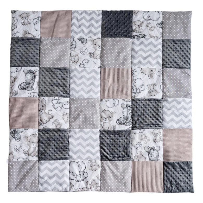 Rotaļu paklājiņš, 110x110cm, pelēks