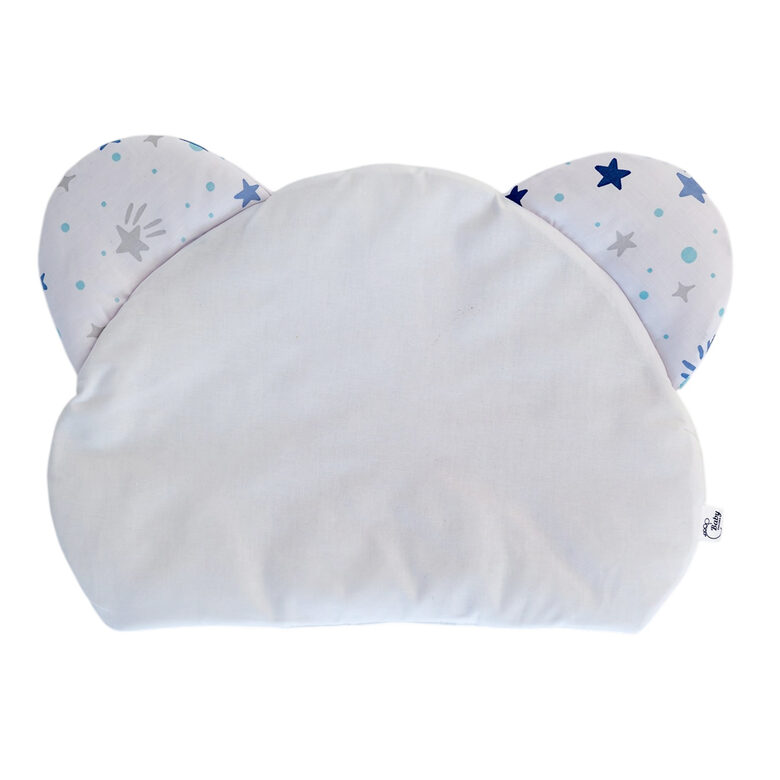 Stroller Pillow with Cute Bear Ears, Blue Stars