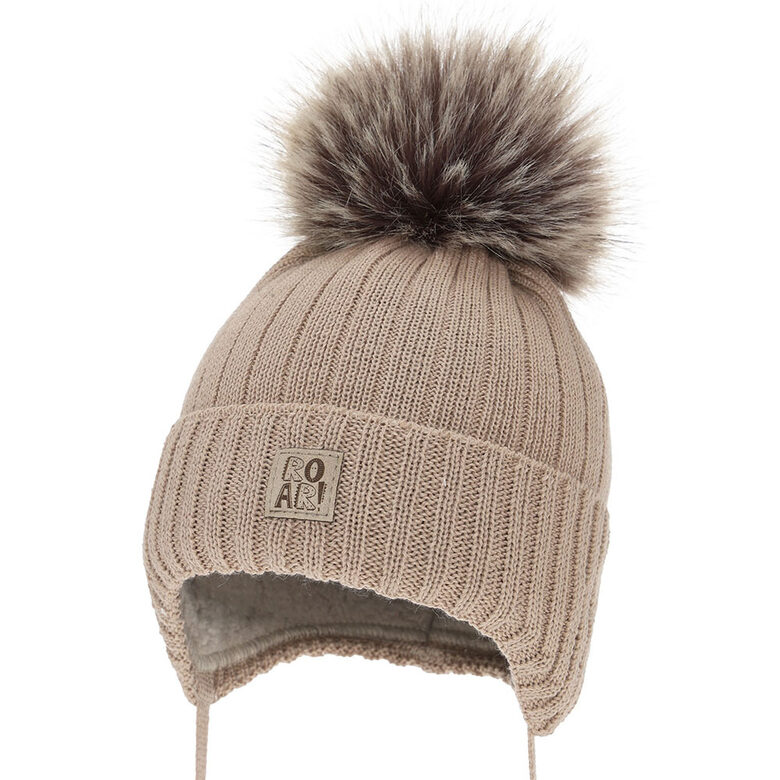 Merino wool winter hat, light brown | Nebli (3-6 months)