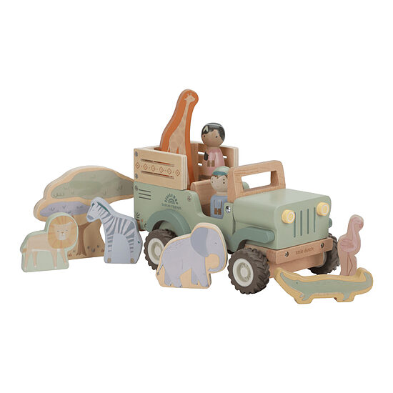 Wooden Safari Car with Animals LITTLE DUTCH Safari Friends