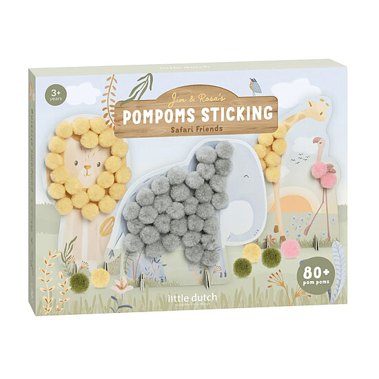 Pom Pom Craft Kit LITTLE DUTCH Safari Friends