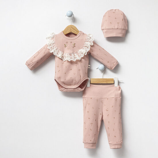 3-Piece Set, Lace | Pink