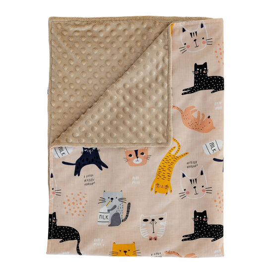 Mīļsedziņa 75x100cm, bēša | Kaķīši