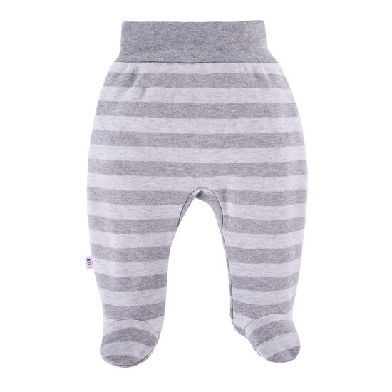 Biksītes ar pēdiņām, pelēkas - svītrainas (Izmēri: 56., 62., 68., 74., 80.)