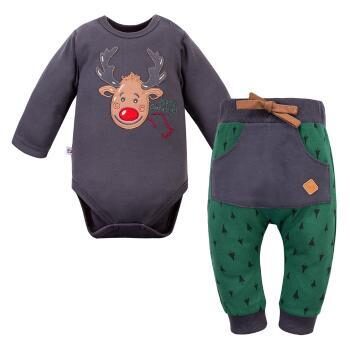 2-daļīgs komplekts, pelēks - Ziemeļbriedis (Izmēri: 68., 74., 80.)