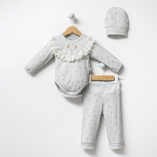 3-Piece Set, Lace | Light blue