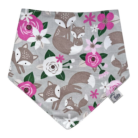 Waterproof Drool Bib | Foxes in Roses