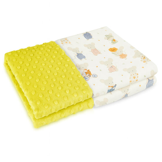 Super Soft Fleece Baby Blanket, yellow | Mice