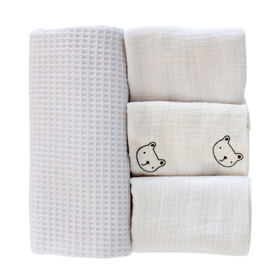 Komplekts: Muslīna autiņi un dvielītis