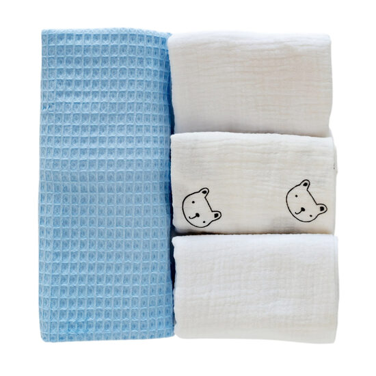 Komplekts: Muslīna autiņi un dvielītis