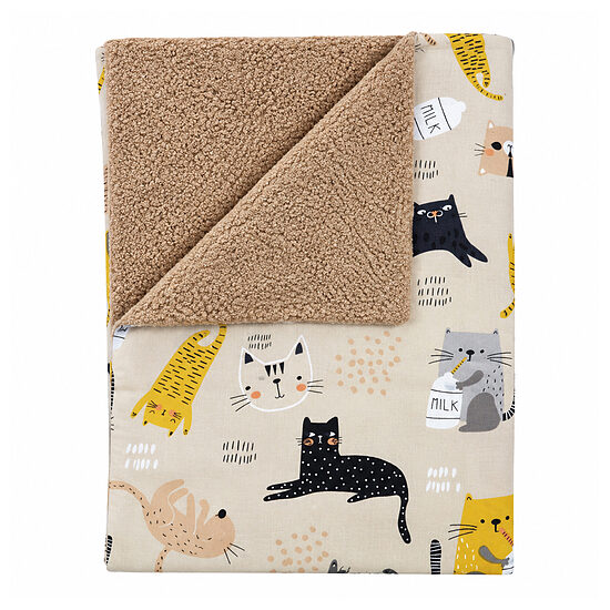 Blanket with Teddy Fleece | Cats