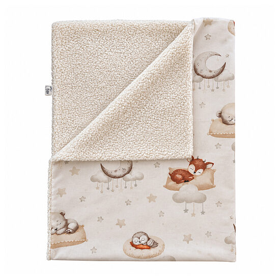 Blanket with Teddy Fleece 75 × 100 cm, Cream | Sweet Dreams