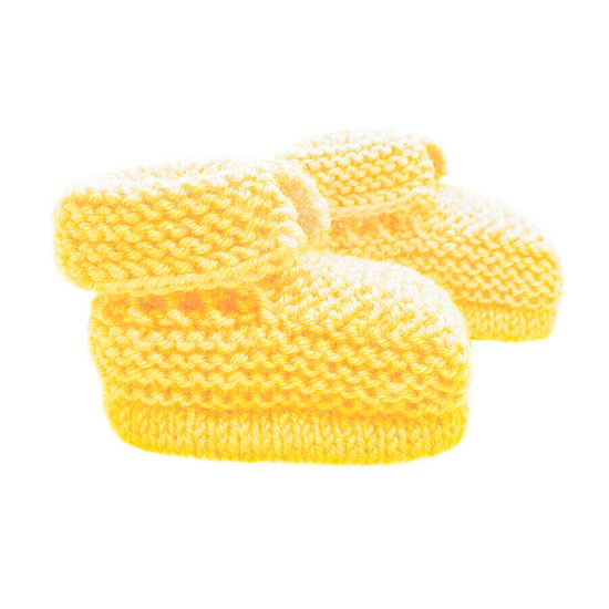Knitted booties, light yellow