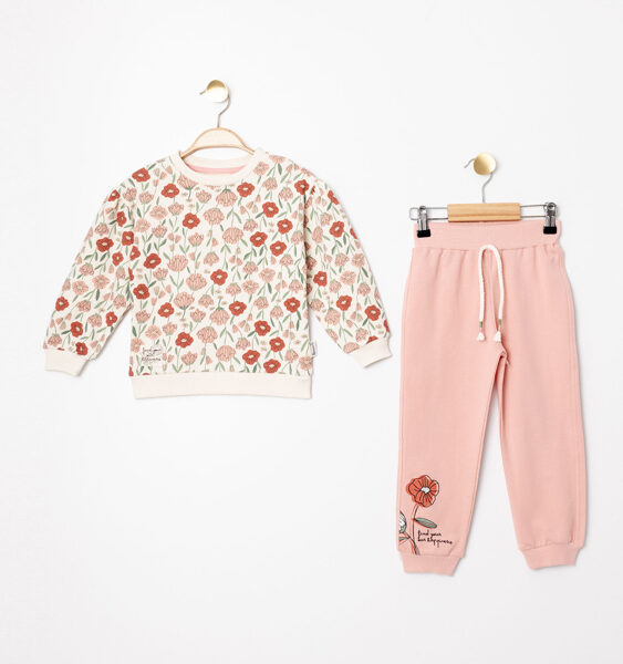 2-piece set, pink: sweater + trousers