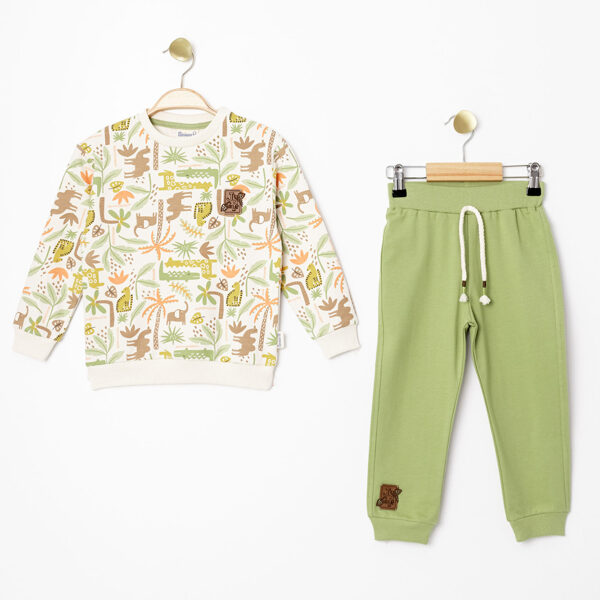 2-piece set, green: sweater + trousers