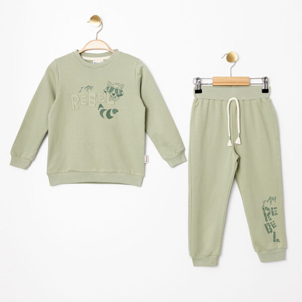 2-piece set, green: sweater + trousers