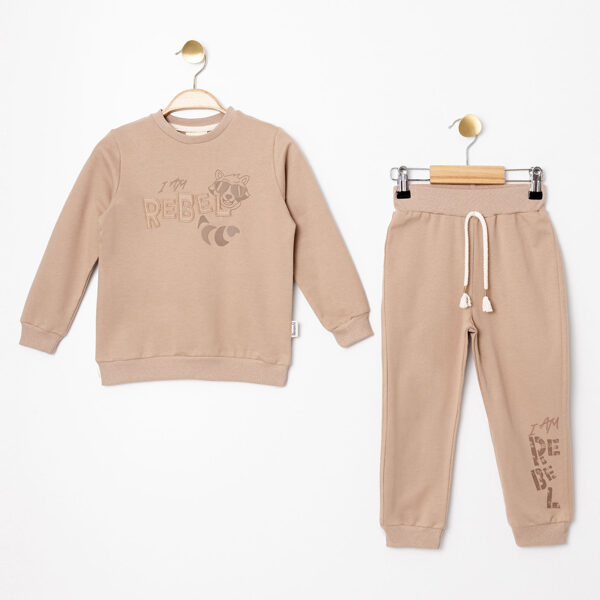 2-piece set, brown: sweater + trousers