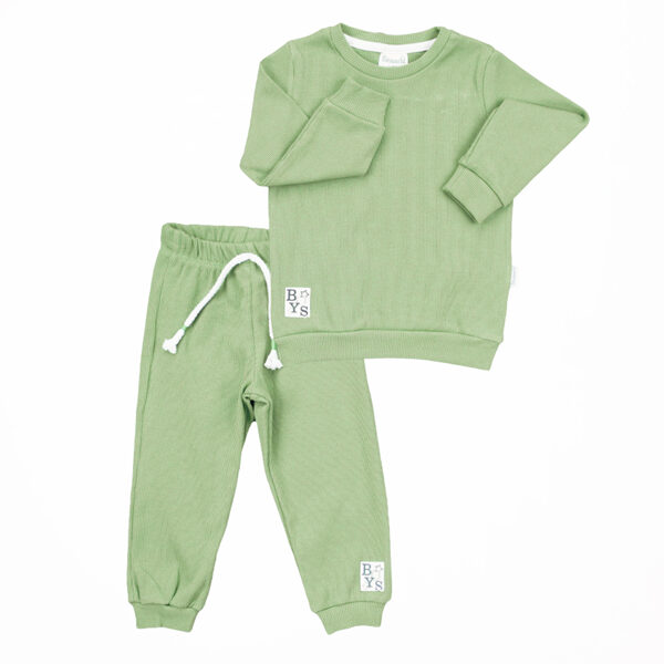 2-piece set, green: sweater + trousers