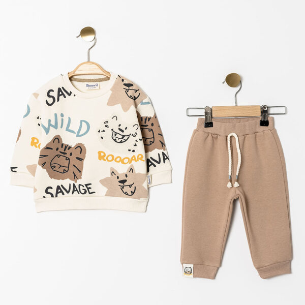 2-piece set, beige: sweater + trousers