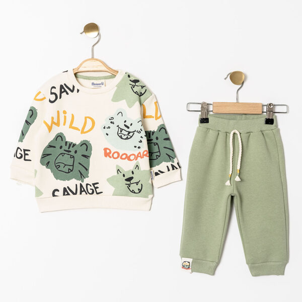 2-piece set, green: sweater + trousers
