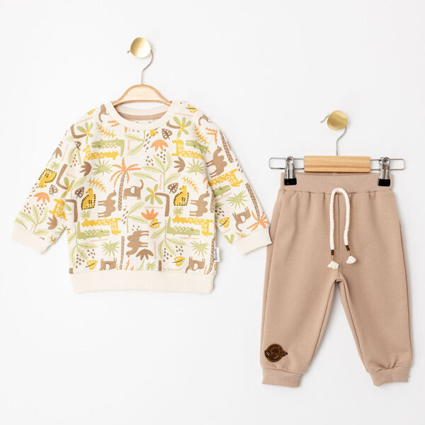 2-piece set, beige: sweater + trousers