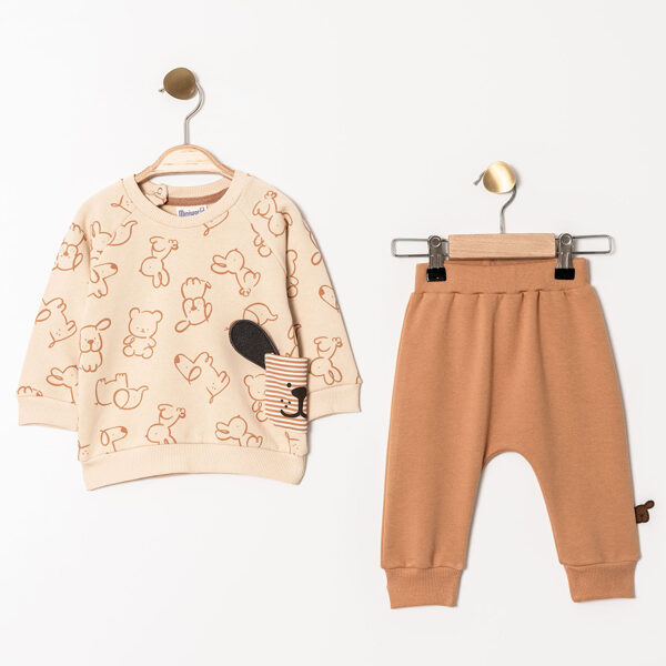 2-daļīgs komplekts, brūns: džemperis + bikses