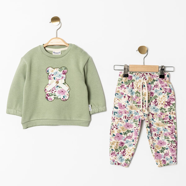 2-piece set, green: sweater + trousers