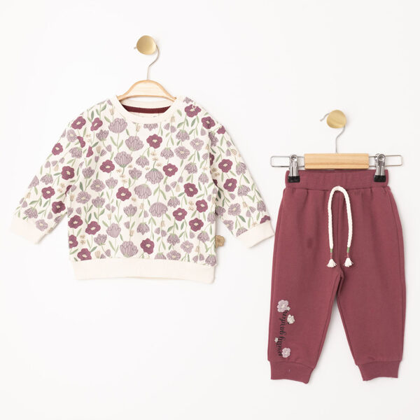 2-piece set, burgundy: sweater + trousers