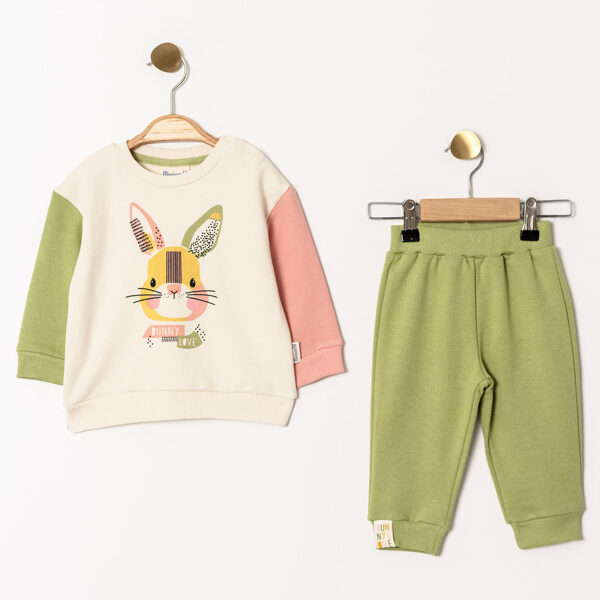 2-piece set, green: sweater + trousers