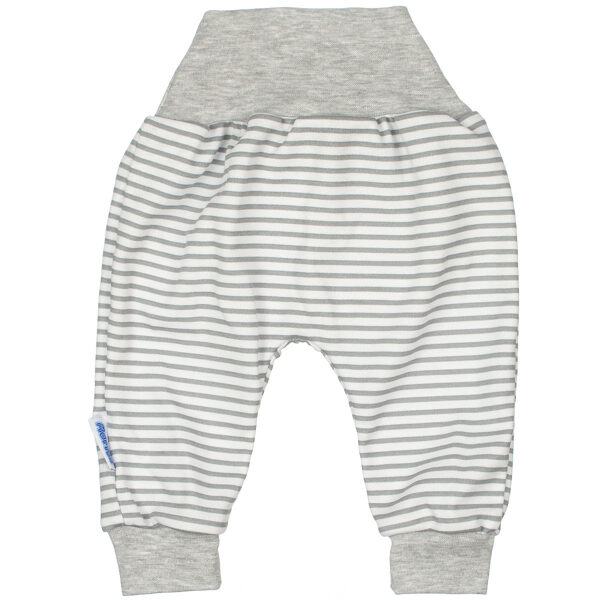 Jogger pants, gray with white stripes (Sizes: 62., 68., 74. 80., 86.)