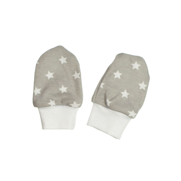 Mittens, gray with white stars