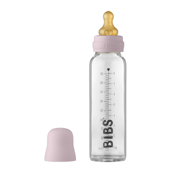 BIBS Stikla barošanas pudelīte 225ml (Dusky Lilac) 0+ mēn.