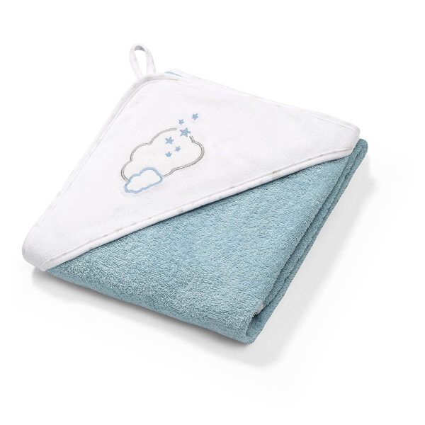 Terry hooded towel 85x85cm, blue