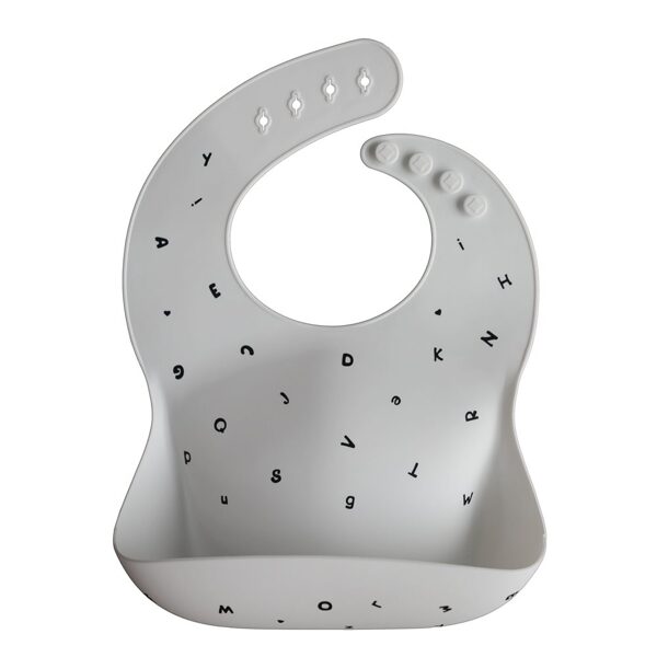 Mushie Silicone Bib - White Letters