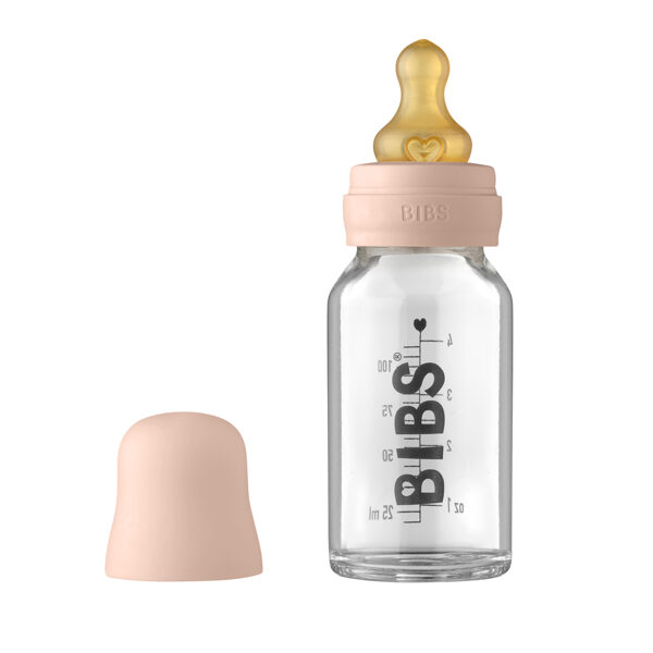 BIBS Stikla barošanas pudelīte 110ml (Blush) 0+ mēn.